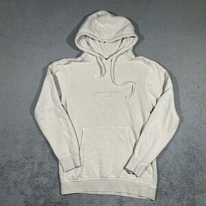 Pura Vida Miami Pullover Hoodie Beige Embroidered Logo Women's Small #1885